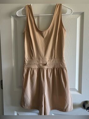 Travis Mathew Dawn Glow Sleeveless Golf Romper, Beige, Size Small